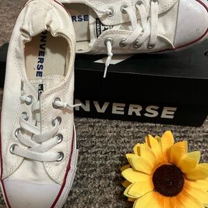 Converse Shorline Slip on Sneakers with Red Trim Size 7